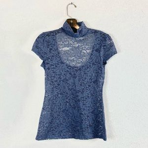 Express Lace Charcoal Grey Top